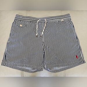 AUTHENTIC Polo Ralph Lauren Men's Stripe Swim Trunks Medium - Good Condition